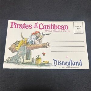 Vintage Disneyland “Pirates of the Caribbean” Souvenir Postcard Booklet